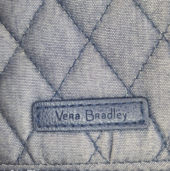 Vera Bradley Blue Denim Quilt Wristlet Crossbody Clutch Bag - Picture 3 of 12